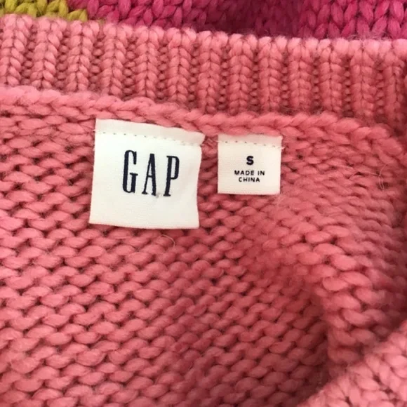 Gap Women Size SM Rainbow Colorblock Wool Crewneck Sweater Multi Stripe Winter - Picture 6 of 9